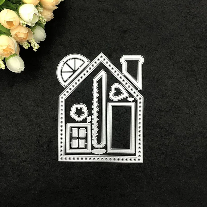 3D маленький домик металлические режущие штампы трафареты для DIY
