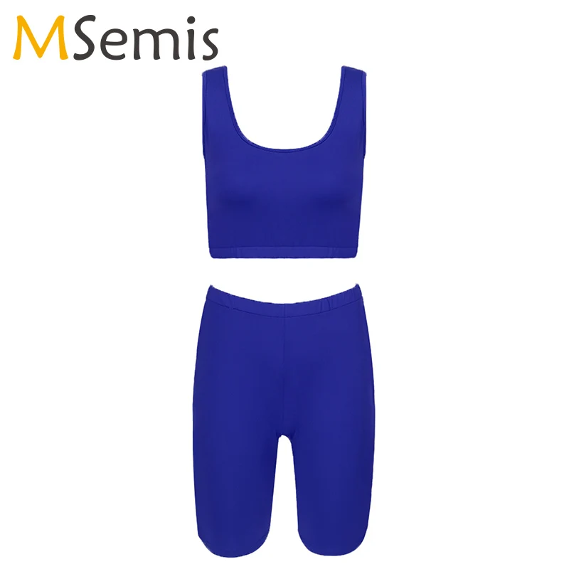 Женский комплект для танцев топ и шорты спортивный костюм облегающий Топ без