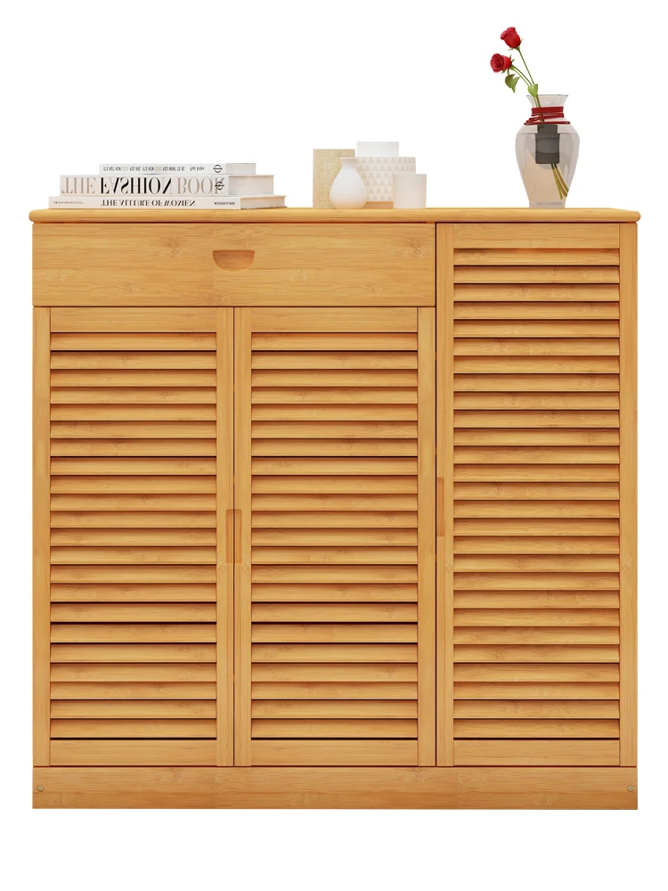 Шкаф для обуви простой бамбуковый стеллаж домашняя дверь Многоуровневая полка