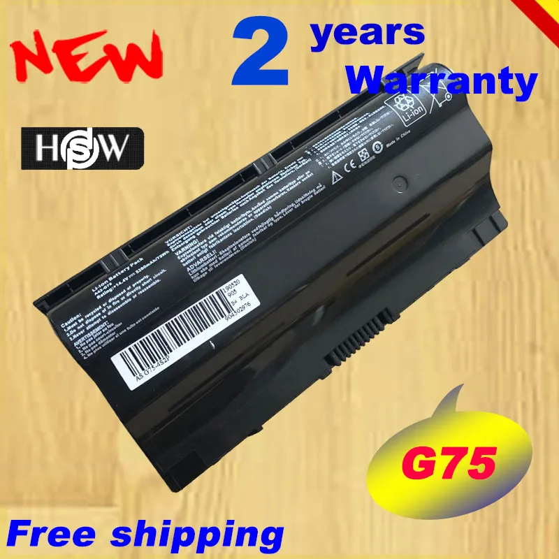 

HSW New 8 CELLS LAPTOP BATTERY for ASUS G75 Series A42-G75 G75VW G75VX G75 3D G75V 3D Series fast shpping