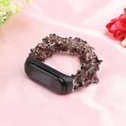 Браслет Mi band 3 4 с бусинами из камня неправильной формы эластичный ремешок для Xiaomi Mi Band 5 6 Global NFC смарт-трекер ремешок для часов