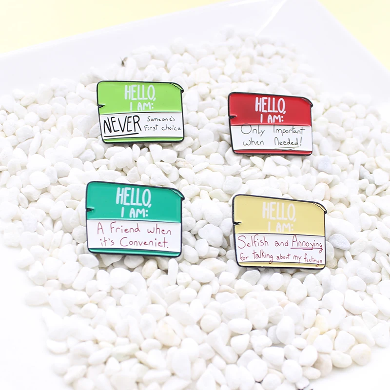 4 вида стилей эмаль на булавке Hello важные друзья сначала сказать чувства выберите