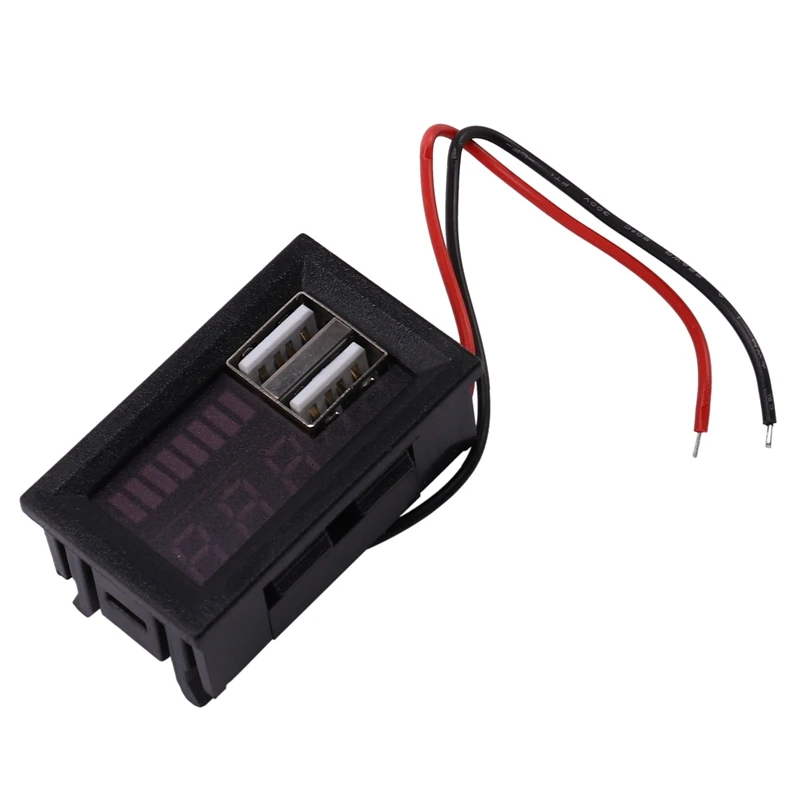 5X Red Led Digital Display Voltmeter Meter Volt Tester Panel For Dc 12V Cars Vehicles USB 5V2A Output 12.6V Battery | Инструменты