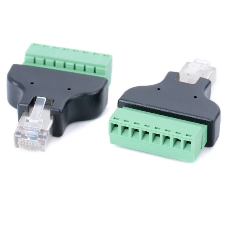 

2pcs/lot RJ45 Ethernet Male TO 8PIN Screw Terminal Converter RJ45 Plug Connector Adapter for cctv dvr