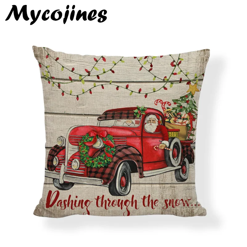 Хит продаж Рождественская наволочка автомобильный олень дерево луна саксофон