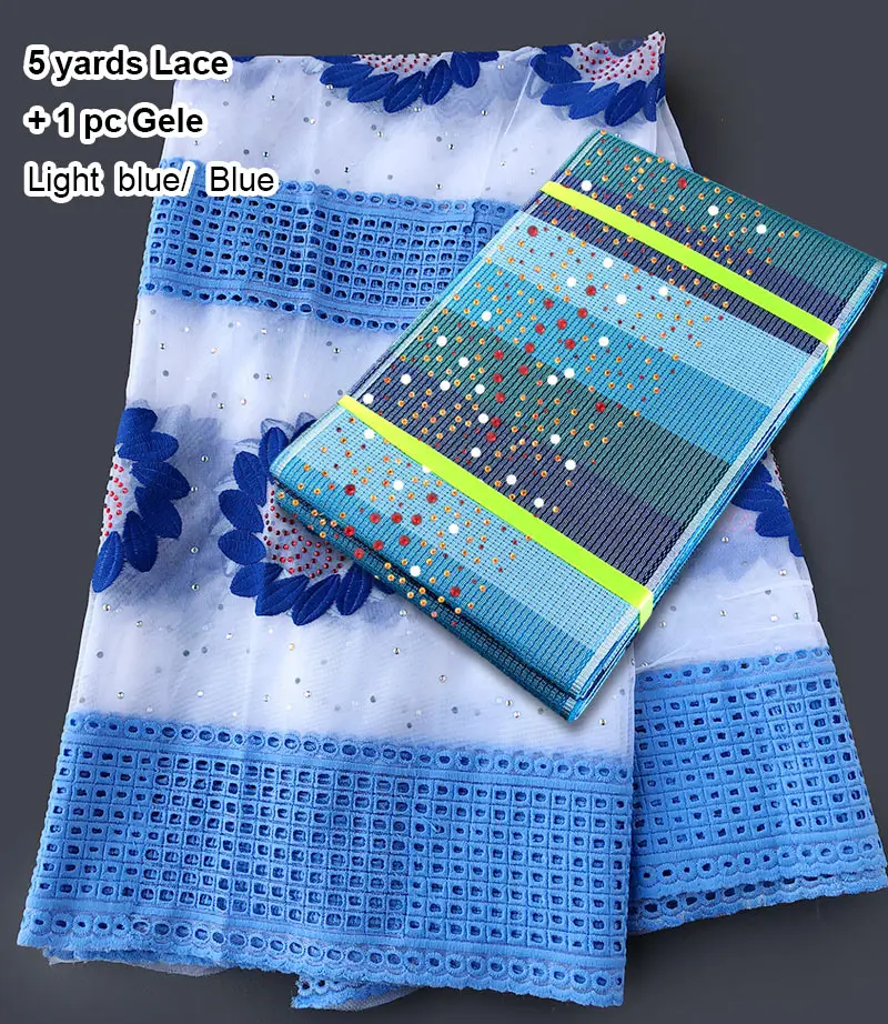 5 ярдов Африканское французское кружево красивая Тюлевая ткань подходящие камни