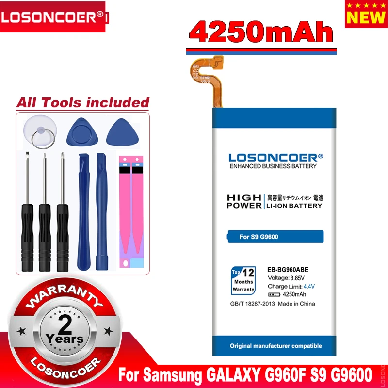 Аккумулятор LOSONCOER 4250 мАч EB BG960ABE для Samsung GALAXY S9 G9600 SM G960 G960F мобильный телефон
