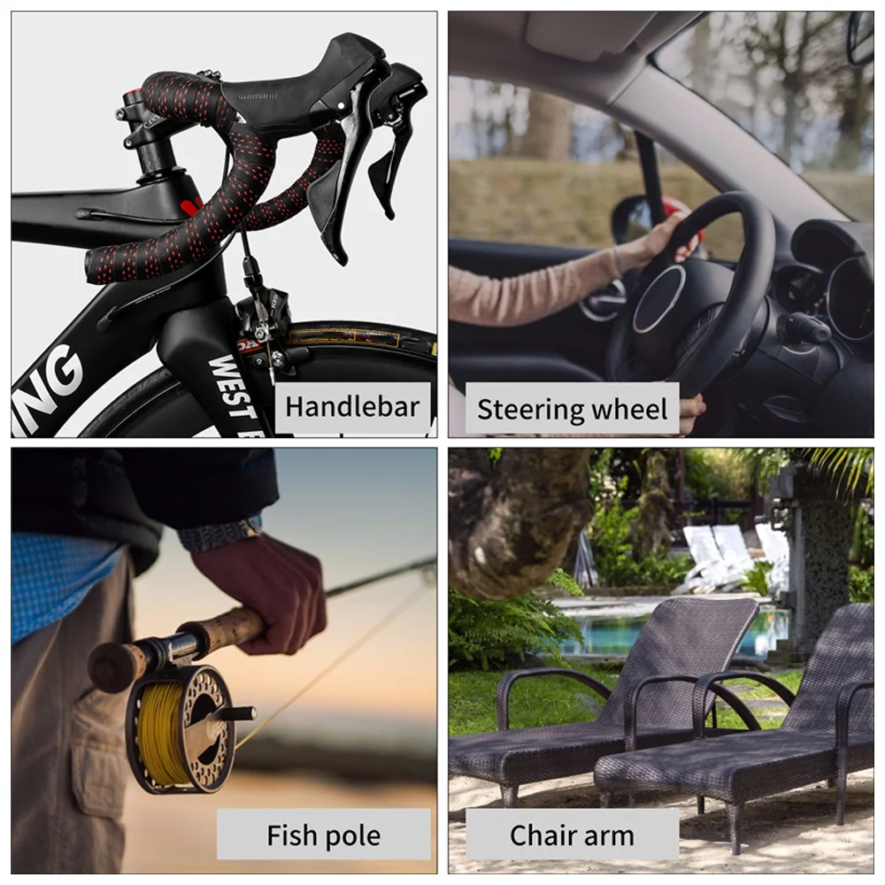 

Bicycle Handlebar Tape Steering Wheel Cover Road Bike Cycling Handle Non-slip Belt Rubber Tape Shock Absorb Bike Handle Belt
