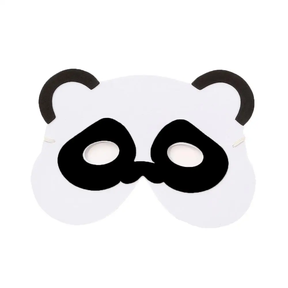Panda 12pcs Высокое качество, 12 шт./партия, новая мода, ручная работа, детская маска в форме животного для детской вечеринки, декоративная маска, разные цвета - Цвет: Panda 12pcs