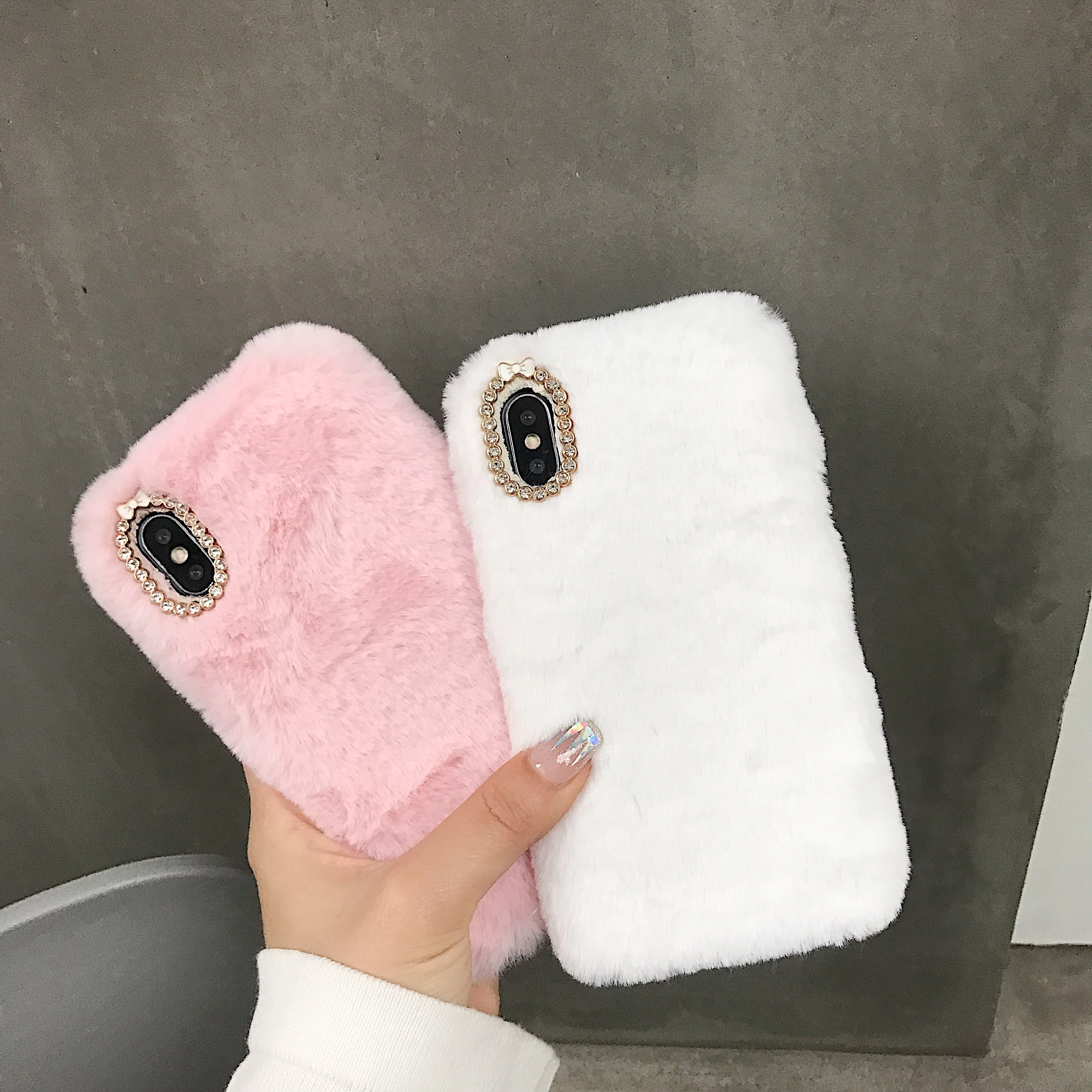 Для iPhone 11 чехол для телефона плюшевый 7 8 11Pro MAX простой однотонный грелка рук Все