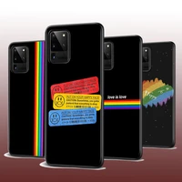 phone case rainbow love is love happy for samsung galaxy s21 s20 fe ultra lite s10 5g s10e s9 s8 s7 s6 edge plus black cover