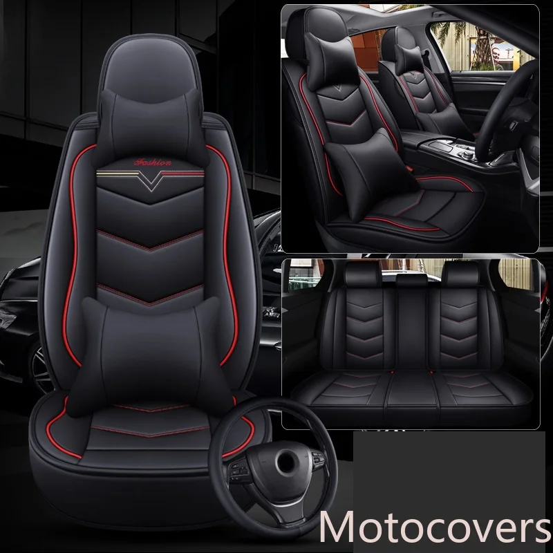 

Motocovers новые чехлы для сидений автомобиля седан прочный кожаный Универсальный пять сидений комплект для 5 местный P34803-2