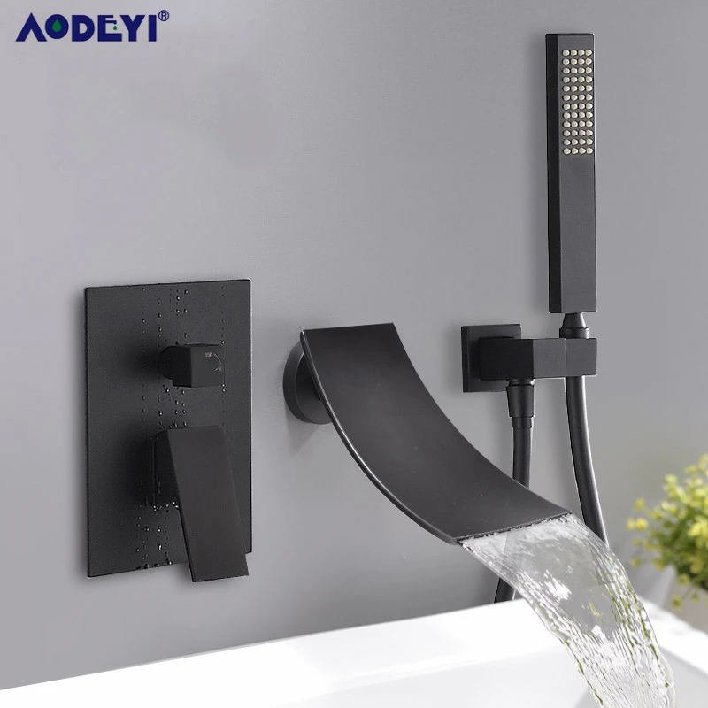 Латунный душевой набор с креплением Водопад для ванны смеситель 2 функциями