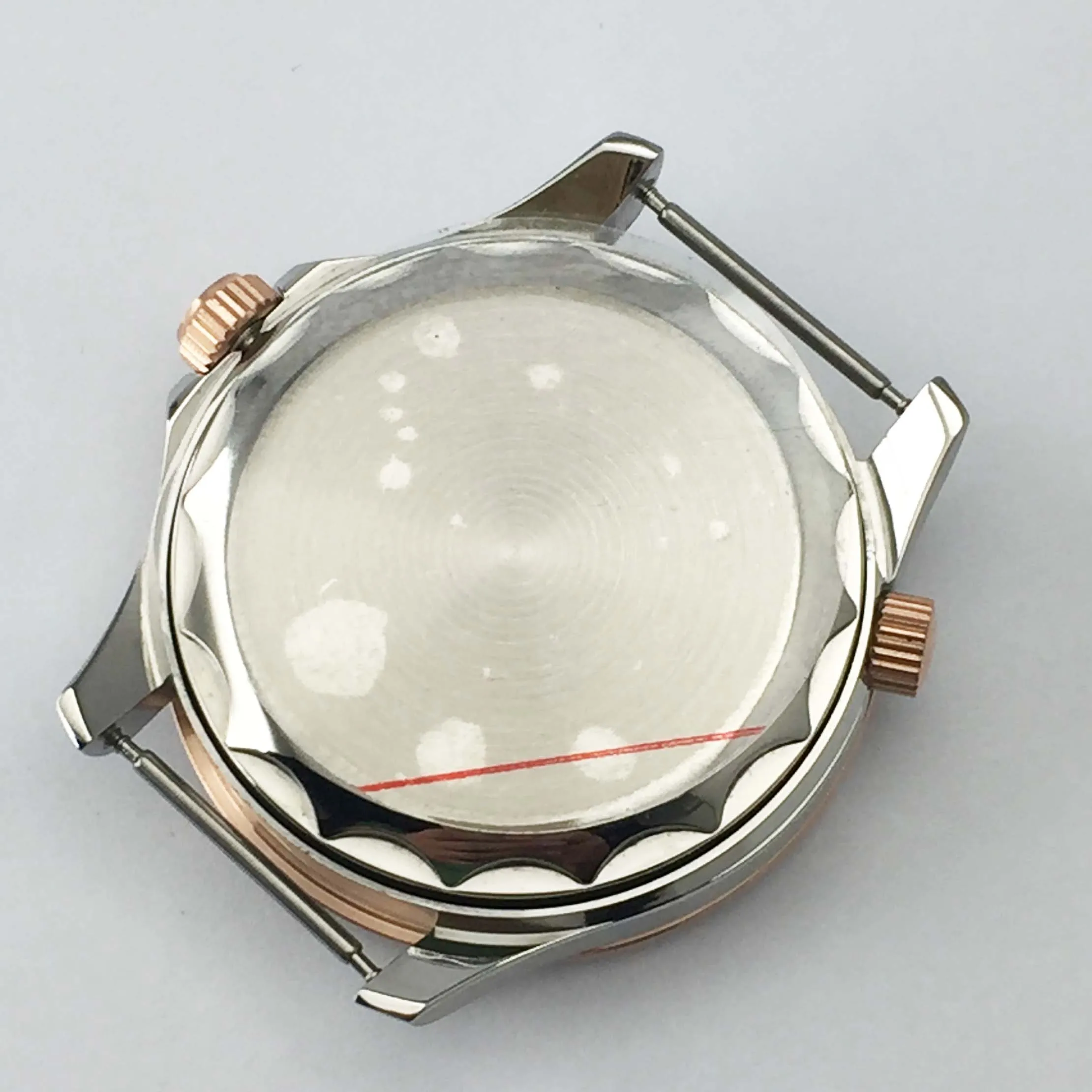 Полированный 41 мм розовое золото черный Сапфир из нержавеющей стали подходит для