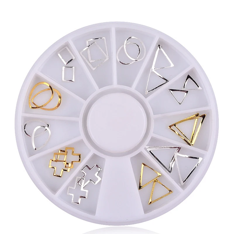 MiFanXi Metal Rivet Ornament Nail Studs 3D Nail Art Decoration Circle Mini Triangular Circle Rice Grains Manicure Nail Art