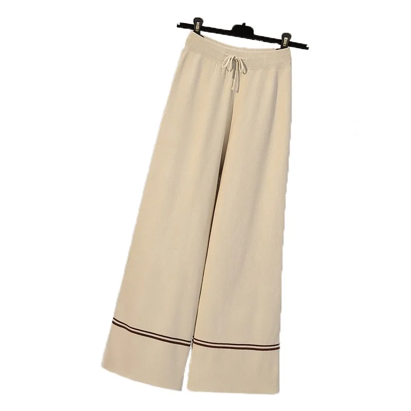 

Plus Size Women's 2020 Autumn and Winter Wear New High-waisted Slim Straight Loose Fit Casual Wide-leg Pants HK196