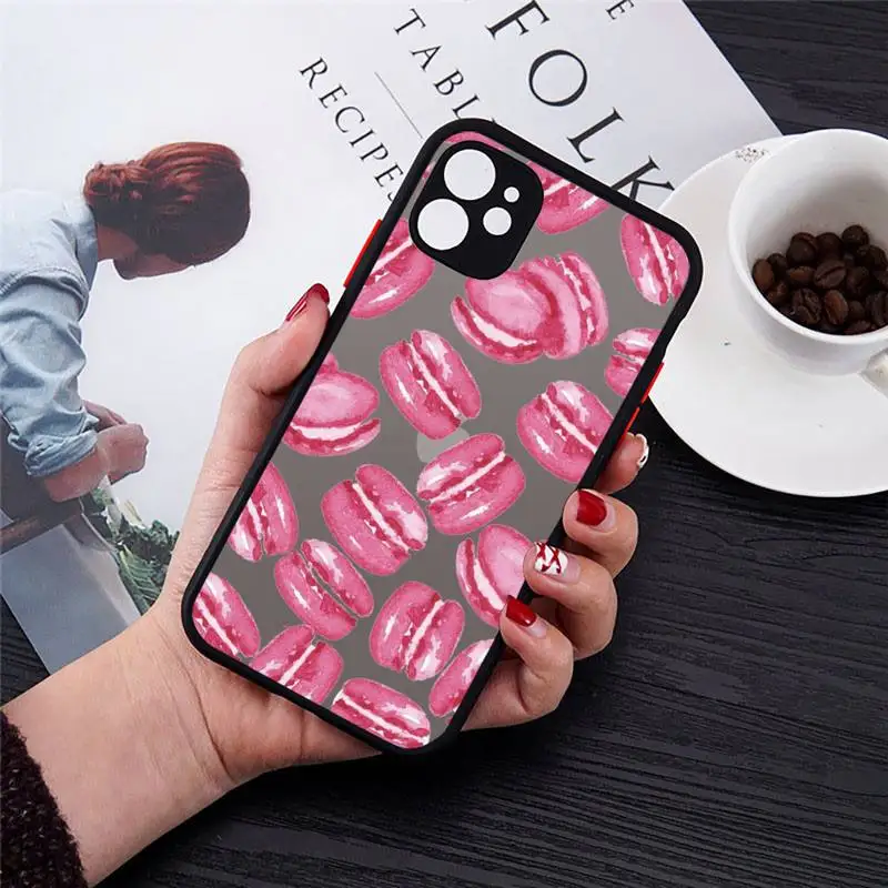 

Sweet Cake Food Macaron Phone Case matte transparent For iphone 7 8 11 12 plus mini x xs xr pro max cover luxury design shell