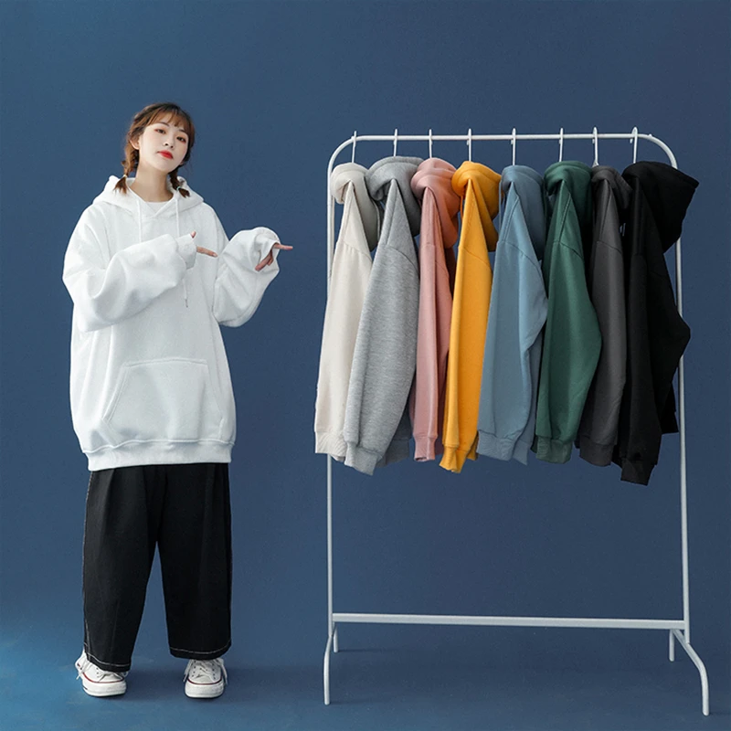 

Women's Sweatshirt Spring Autumn Hooded Sweatshirts Solid Casual Loose Hoodies Women Oversized Hoodie Plus Size Women Pulovers