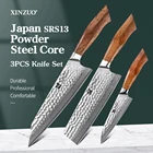 Набор кухонных ножей XINZUO, 3 шт., SRS13R2SG2Japan, дамасский, 8 дюймов, Шеф-Повар 5 дюймов, утилита 7,3, накири, нож мясника, нарезка мяса, инструменты для готовки
