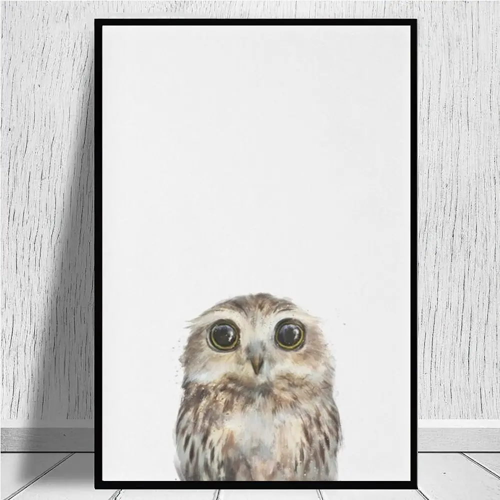 Картина на холсте с изображением маленькой совы настенное художественное