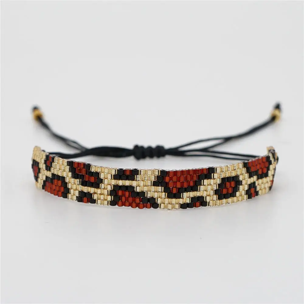 MI-B190454B Leopard Go2boho леопардовые Браслеты Женские MIYUKI бусины браслет леопардовые Браслеты Mujer Moda ювелирные изделия браслет ручной работы для ношения выше локтя miyuki joyeria - Окраска металла: MI-B190454B Leopard