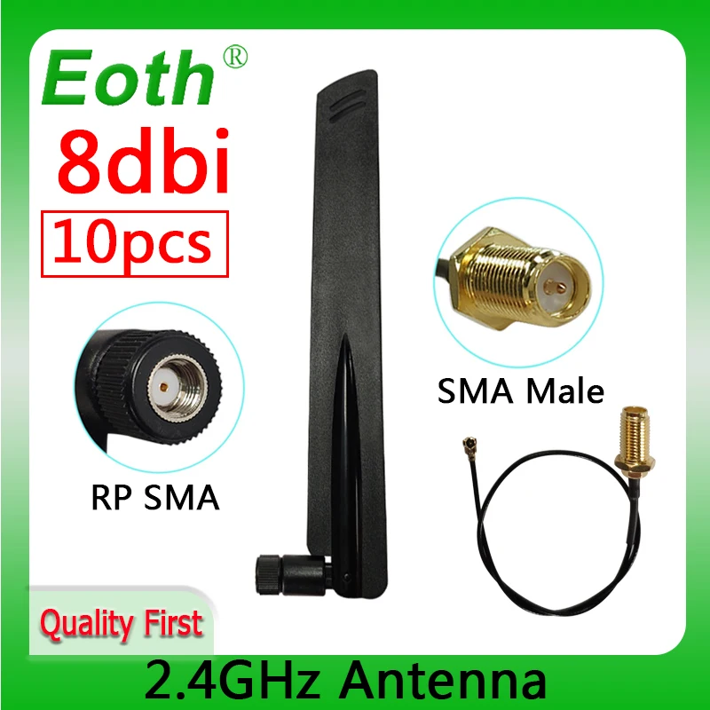 10 шт. оптовая продажа антенна 2 4 ГГц Wi-Fi фоторазъем 8 дБи + 21 см RP SMA в ufl./ IPX 1 13 кабель