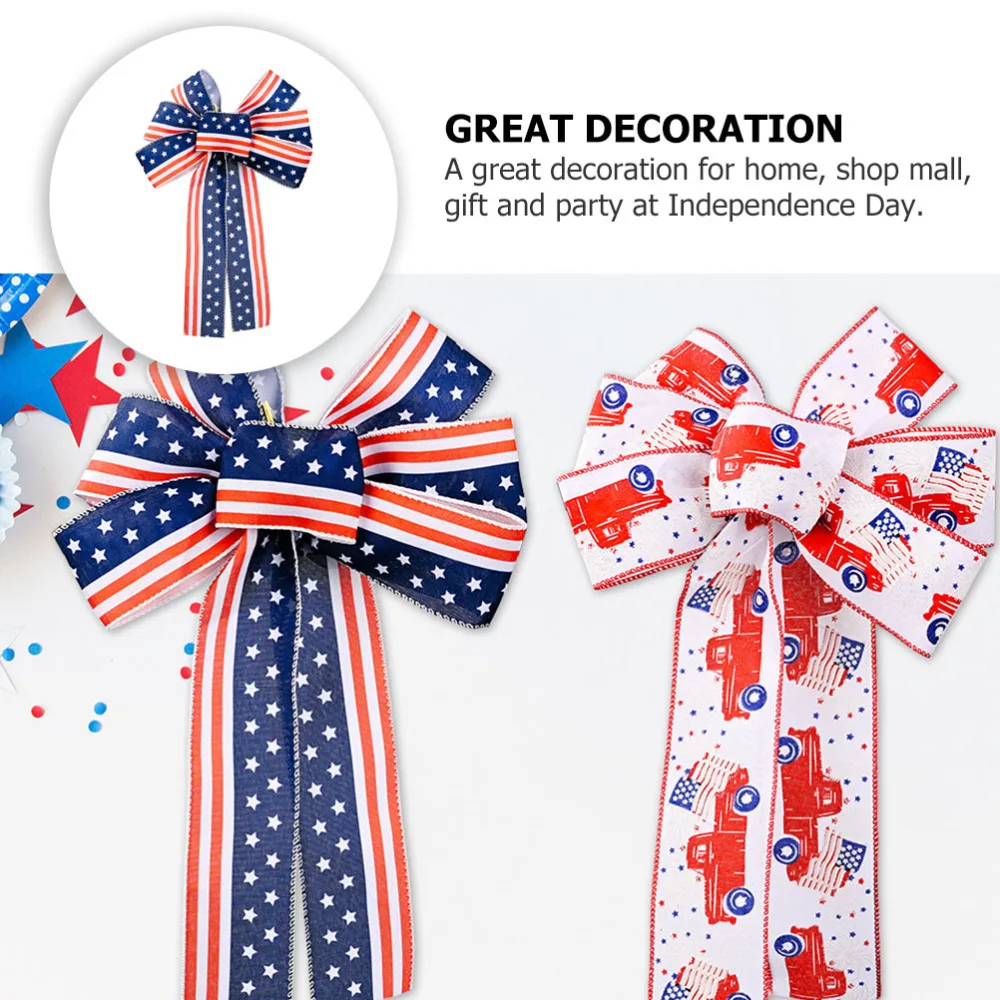 

1pc Independence Day Decorative Bowknot Patriotic Festival Prop (Colorful)