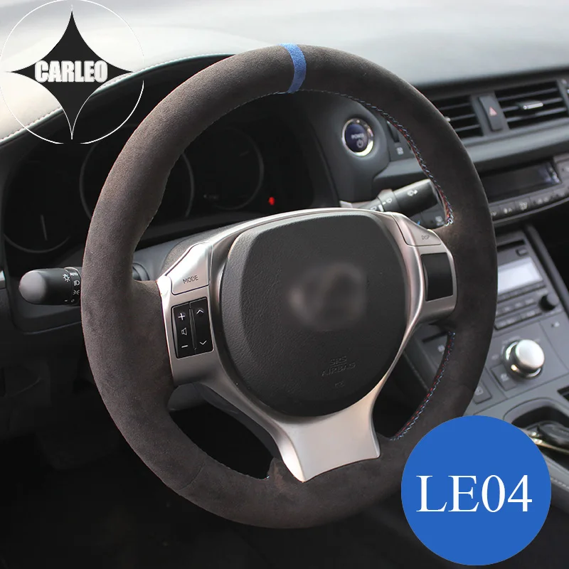 Car Steering Wheel Cover for Lexus ES250 IS200t GS300 CT200 NX RX GX Genuine Suede Leather Stitching Customized Holder
