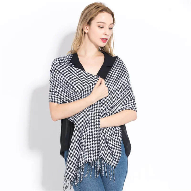 Роскошный брендовый клетчатый шарф 2019 зимний кашемировый для женщин женский