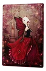 Жестяная вывеска весело Ravtive бело-красная маска с крыльями Кофе украшение декорация для домашнего декора