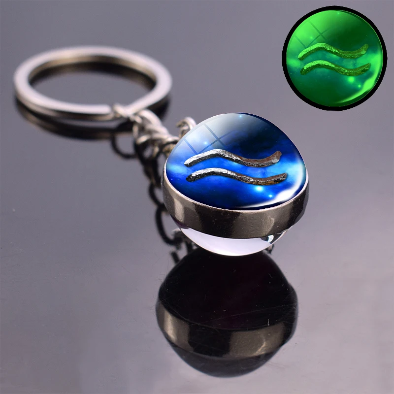 Брелок с 12 созвездиями зодиака Скорпион Лев Овен брелок хрустальным стеклянным