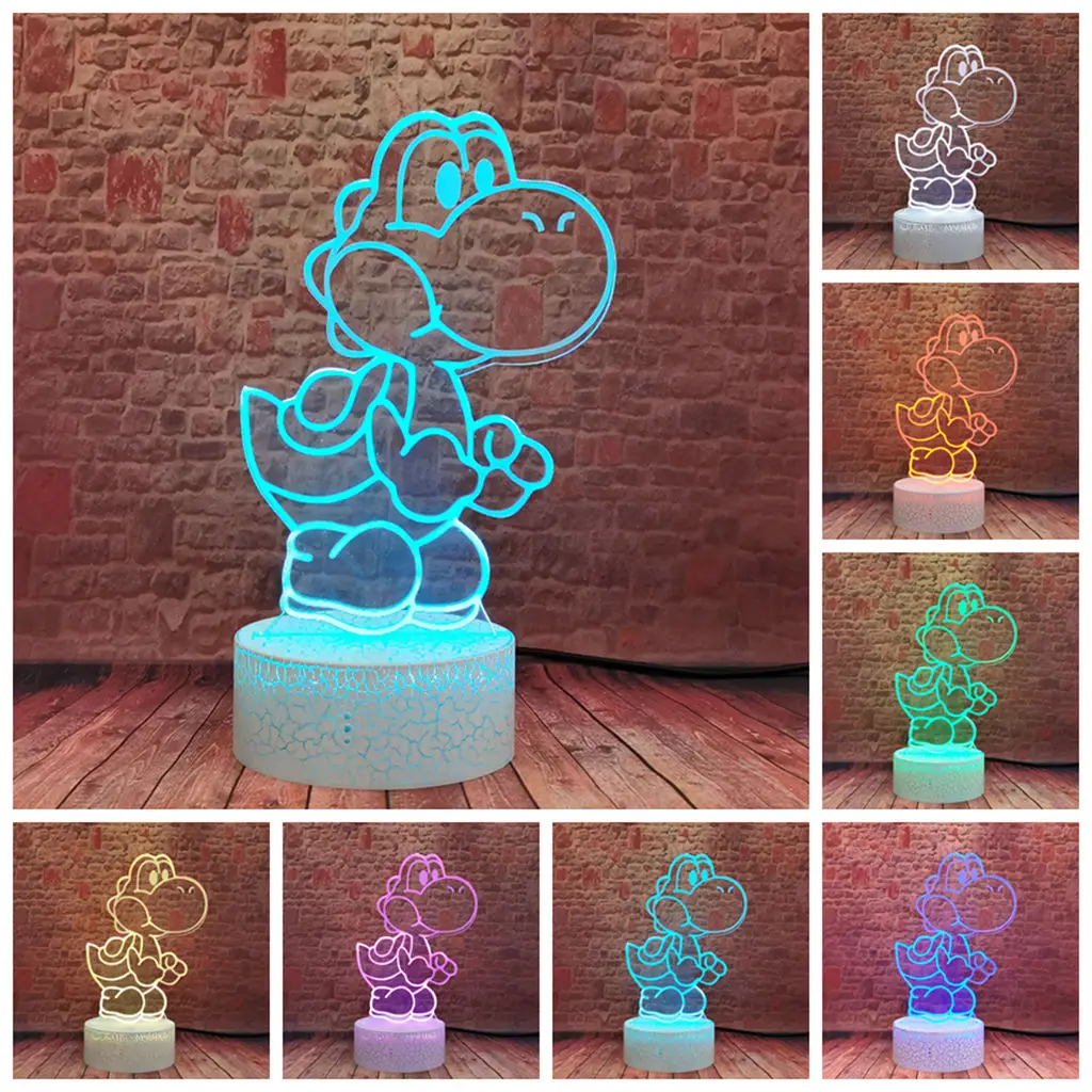 

Flashing 3D Illusion LED Nightlight Colorful Changing Light Super Yoshi game action & toy figures Baby