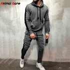 Мужской спортивный костюм из двух предметов, свитер с капюшоном