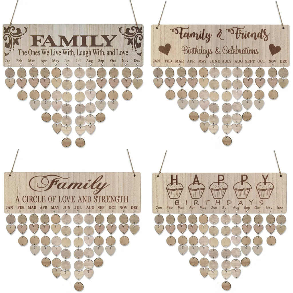 

Wooden Calendar Listing Birthday Party Party Home Decoration Pendant Creative Valentine's Day Handmade Calendar Crafts