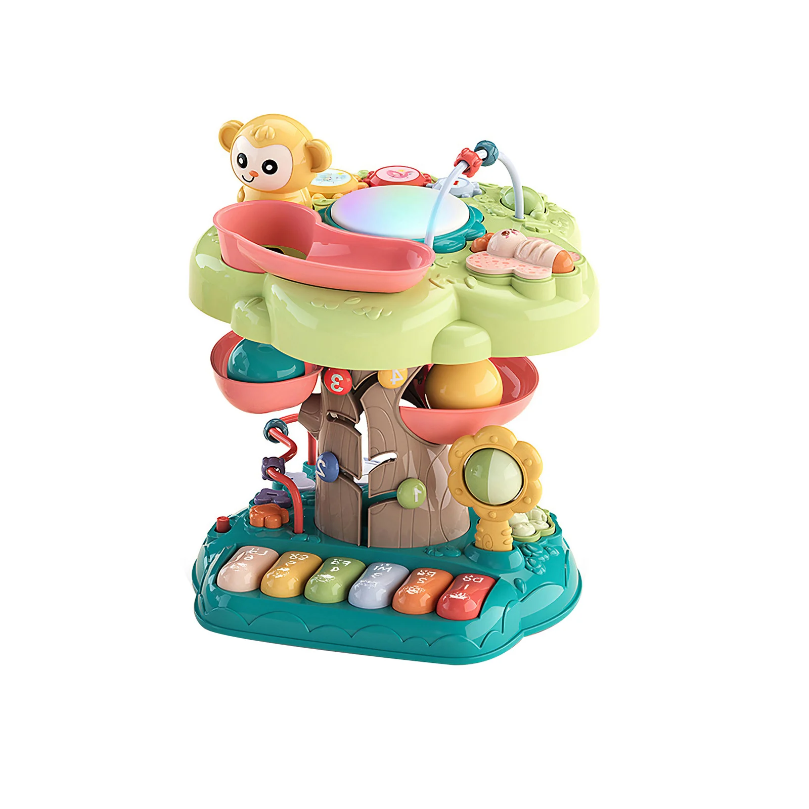 

Montessori Sound Light Patting Drum Gear Bead Learning Educational Board Games Busyboard Musical Instruments Toys