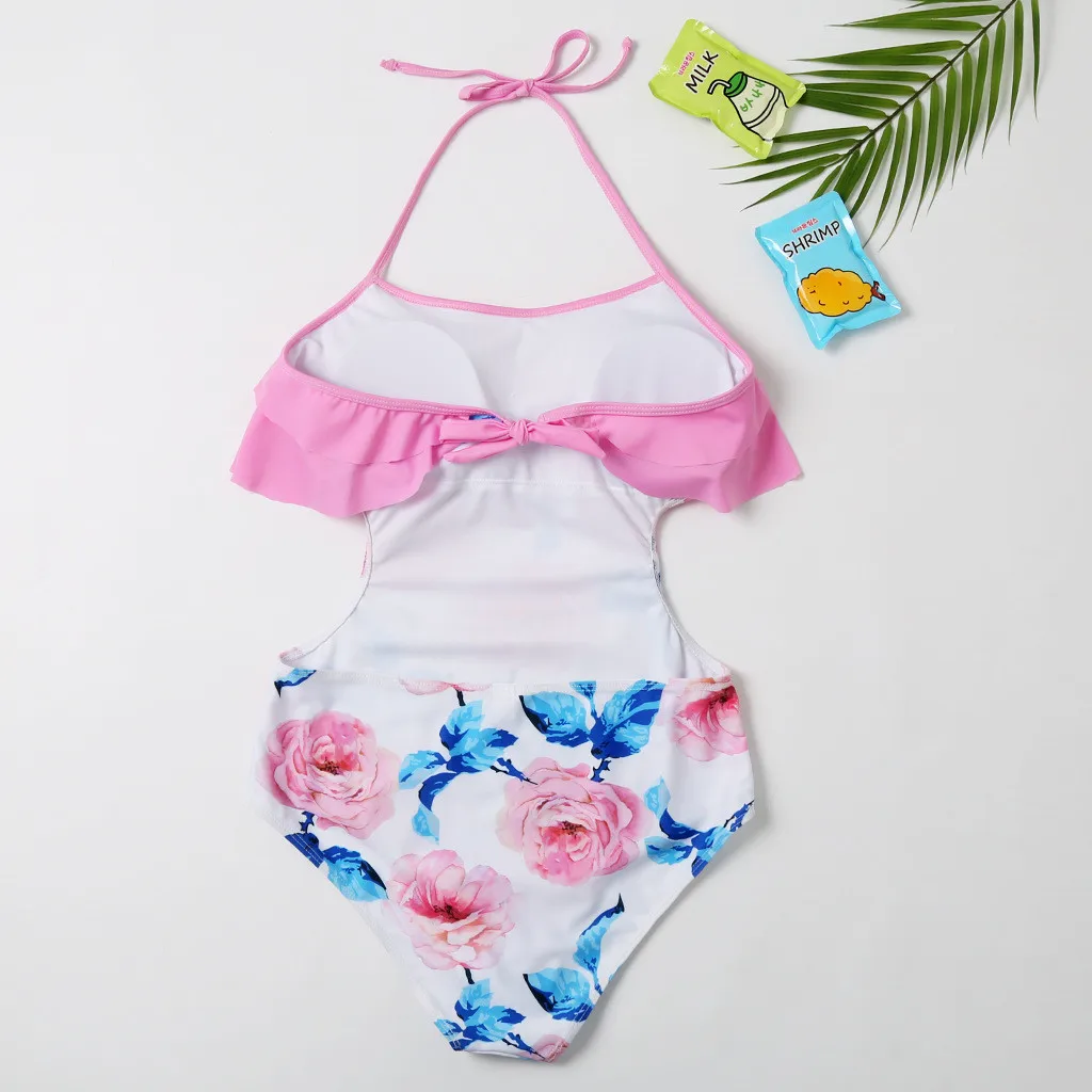 Женские Купальники мама и я женские купальники для маленьких девочек комплект