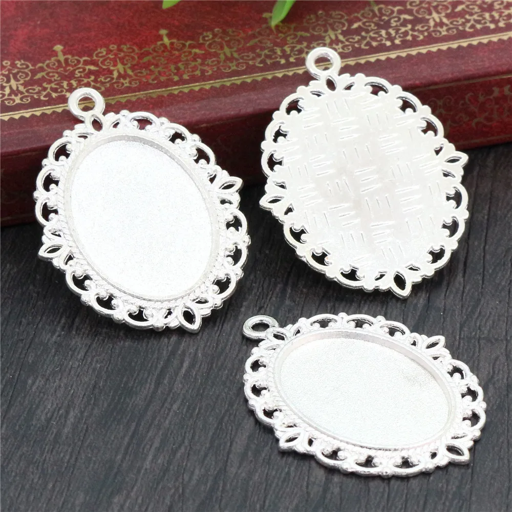 10pcs 18x25mm Inner Size 7 Colors Vintage Style Cameo Cabochon Base Setting Pendant necklace findings | Украшения и аксессуары
