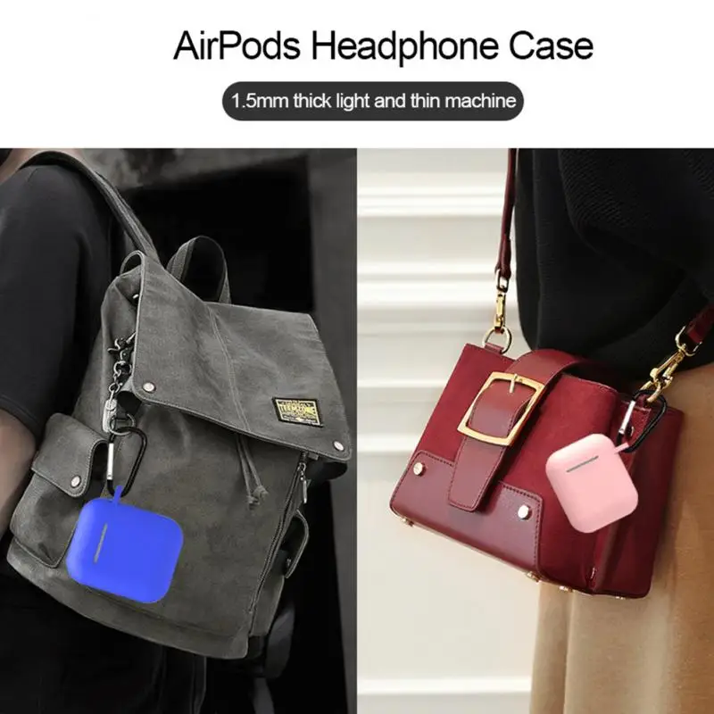 Мягкий силиконовый чехол s гарнитура для Apple Airpods Сверхтонкий с разрезом защитой