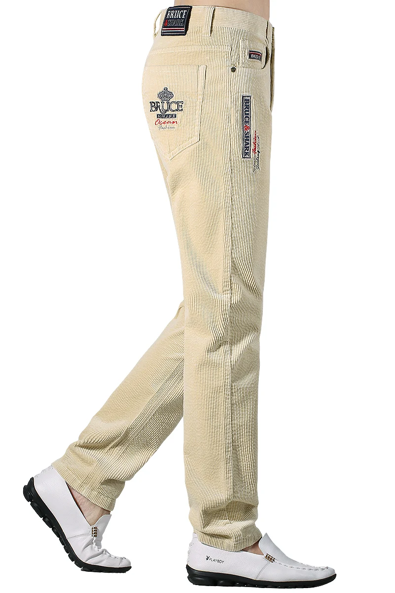 Брюки мужские вельветовые прямые удобные трендовые Стрейчевые штаны для