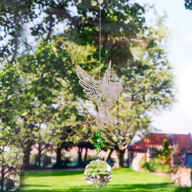 Хрустальный Ловец солнечных окон Hummingbird для сада уличный декоративная подвесная