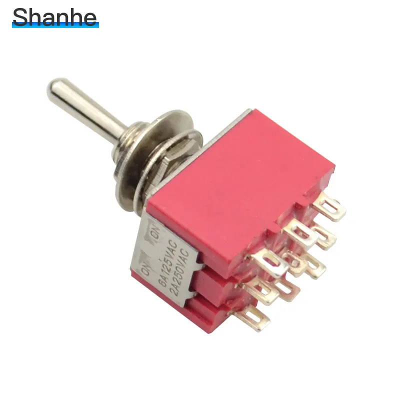 6 мм 3pin 6pin 9pin 12pin миниатюрный тумблер фиксированная фиксация ВКЛ./вкл.-ВЫКЛ.-вкл - Цвет: 9pin ON-ON