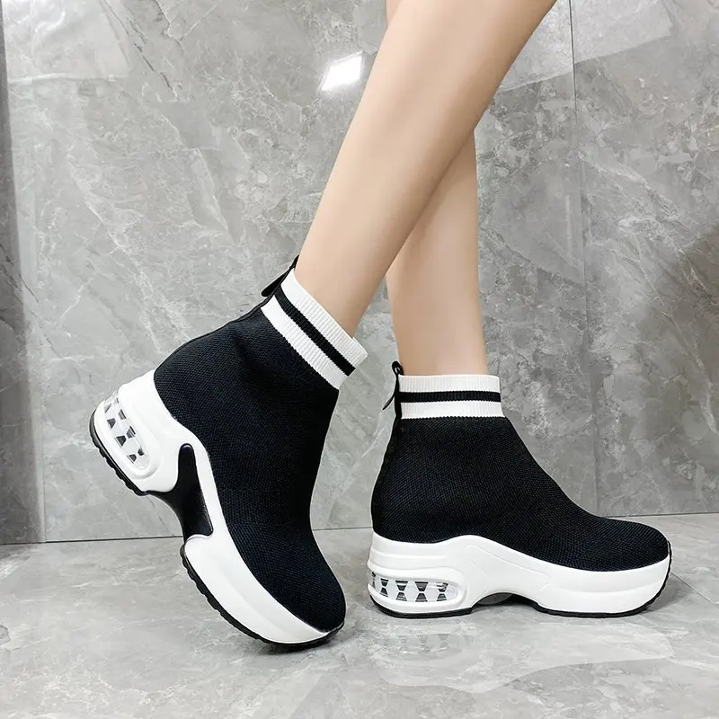 

Spring and autumn 2020 new all-match women's shoes socks shoes women's trendy shoes casual high-top elastic flat sneakers X467