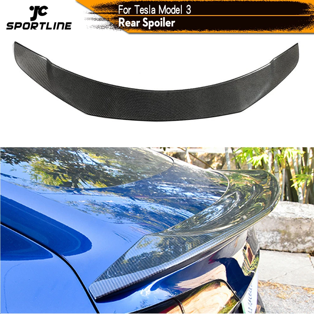 Carbon Fiber Rear Trunk Boot Lip Wing Spoiler for Tesla Model 3 2017 - 2019 | Автомобили и мотоциклы