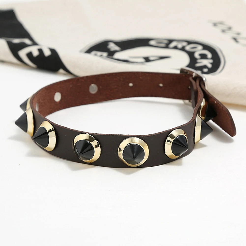 Ожерелье-чокер из искусственной кожи с шипами и заклепками | Украшения