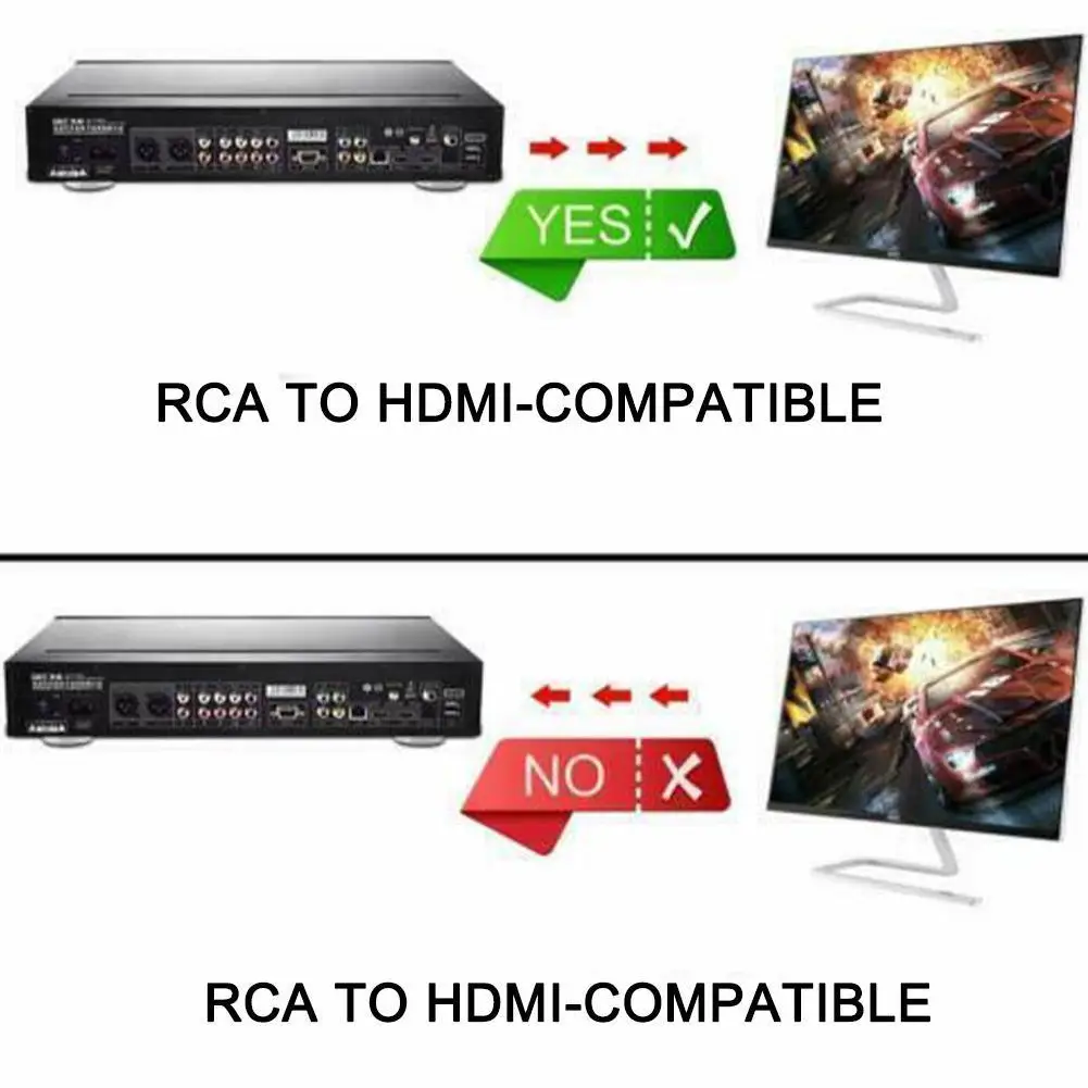 Композитный мини-конвертер RCA в HDMI CVBS AV ToHDMI черный видеоадаптер с поддержкой AV2HDMI