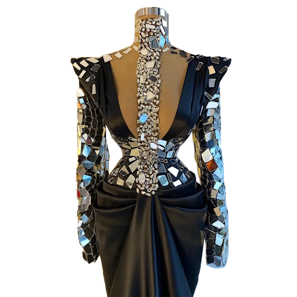 luxury Shinny Women Dress Long Elegant Party Prom Rhinestones Diamonds estido de fiesta de boda платье 2021 нарядные