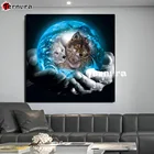 Набор для алмазной вышивки с животными, 5D картина с изображением волка и земли, квадратная мозаика сделай сам