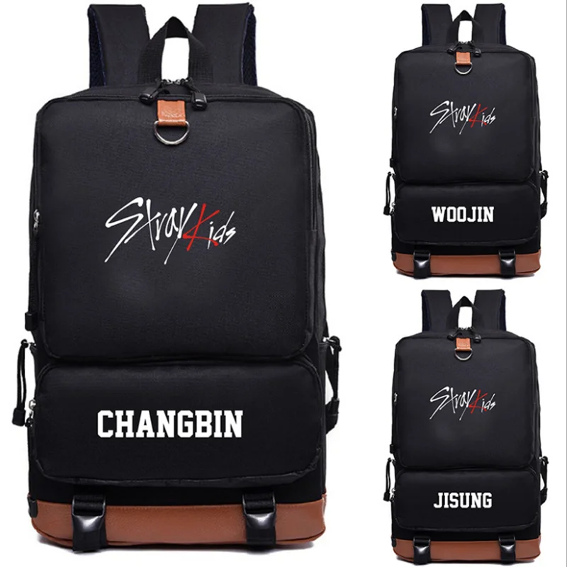 

Kpop Stray Kids Felix Bang Chan Lee Know Chang Bin Hyun Jin Han Seungmin I.N Laptop School Backpack Rucksack Packsack Knapsack