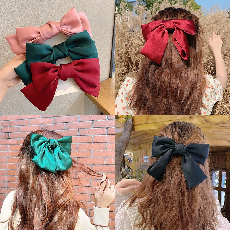 

Korean Satin Silk Elastic Hair Bands For Women Hairpin Long Ribbon Bow Ponytail Hair Tie Scrunchies Fashion Hair Accessories