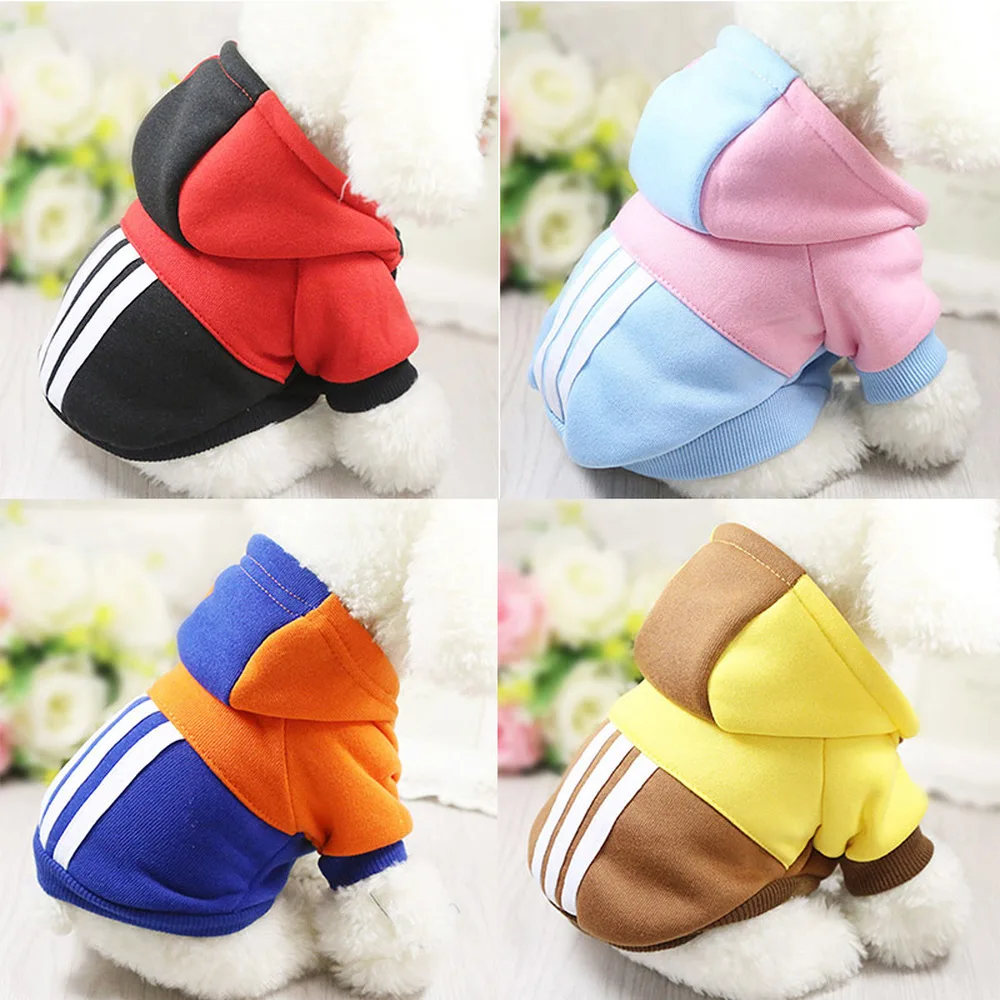 

Warm Dog Clothing for Dog Soft Winter Dogs Clothes Puppy Outfit Pet Coat Clothes for Small Dogs Striped Yorkie Chihuahua Hoodie